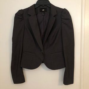 H&M Women’s Dark Gray Puff Sleeve Blazer